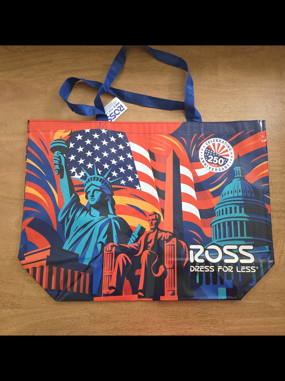 ROSS 250th Anniversary Reusable Tote Bag USA Patriotic New